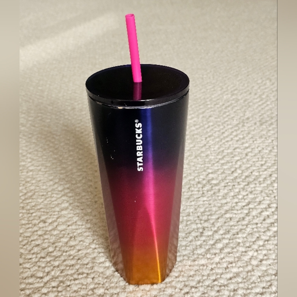 Starbucks 2022 Summer Blue and Pink Gradient Stainless Steel Tumber 24 Oz Ombre